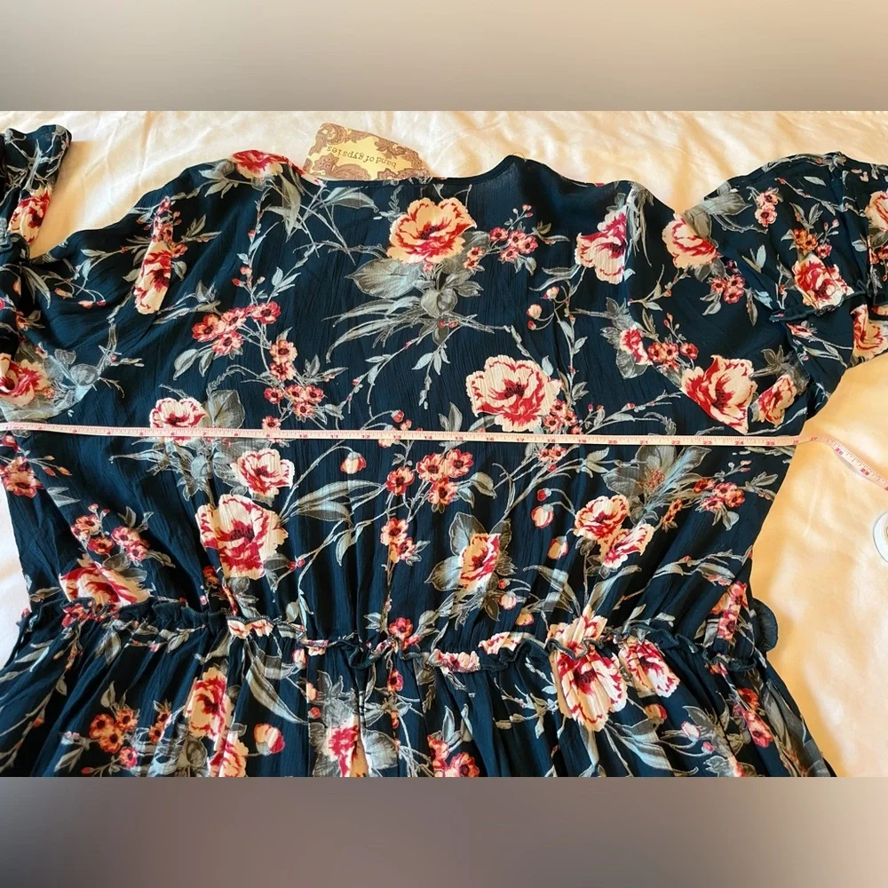 Band of Gypsies BOG Collective Casual Boho Mini Dress Blue Floral Size 2X NWT - Picture 4 of 7